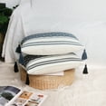 thumbnail image 6 of Decorative Lumbar Pillow Cover with Tassels, 12x20 Inches, Black and White | Boho Rectangular Cushion Cover for Living room Couch, Sofa, Chair | Farmhouse Rustic Woven Pillow Case, 6 of 7