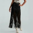 thumbnail image 3 of Gfyviroh Womens Trendy Skirts Casual Flowy Fringe Long Skirts Lightweight Solid Streetwear A-Line Skirts, 3 of 4