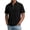 Black, variant on hoksml Men's Soft Stretch Fabric Blend Waffle Knit Half Zip Collared Short Sleeve Shirt, Solid Casual Summer Golf Daily Top