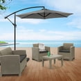 thumbnail image 1 of CorLiving Persist 9ft Tilting Cantilever Patio Umbrella with Powder Coated Steel Frame, Grey, 1 of 8