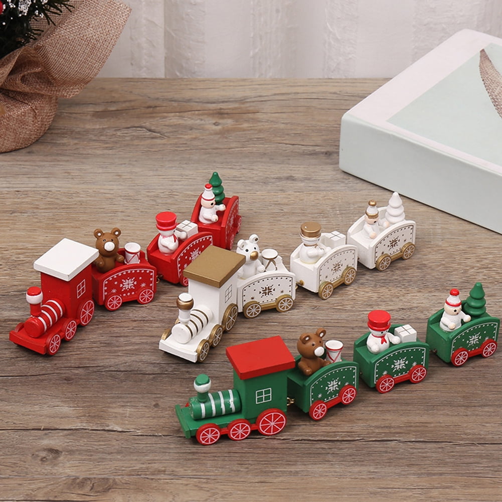 Lovely Charming Wood Train Christmas Innovative Gift Kid Toys For ChildrenN 