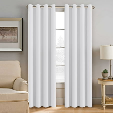 Pure White Curtain 96 inch Length Window Treatment Room ...