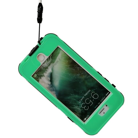 Rugged Shock-Resistant Hybrid Full Cover Case for iPhone 6 Plus - Aqua