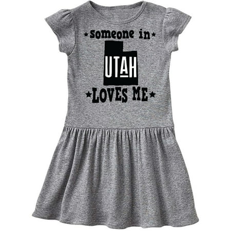 

Inktastic Someone in Utah Loves Me Vacation Gift Gift Toddler Girl Dress