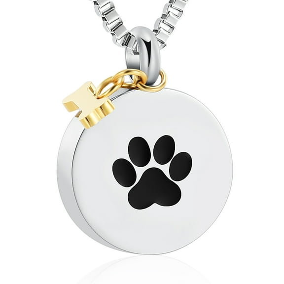 Dog Tag with Bone Pet Cremation Jewelry for Ashes Urn Necklace Lockets for Dog Ashes