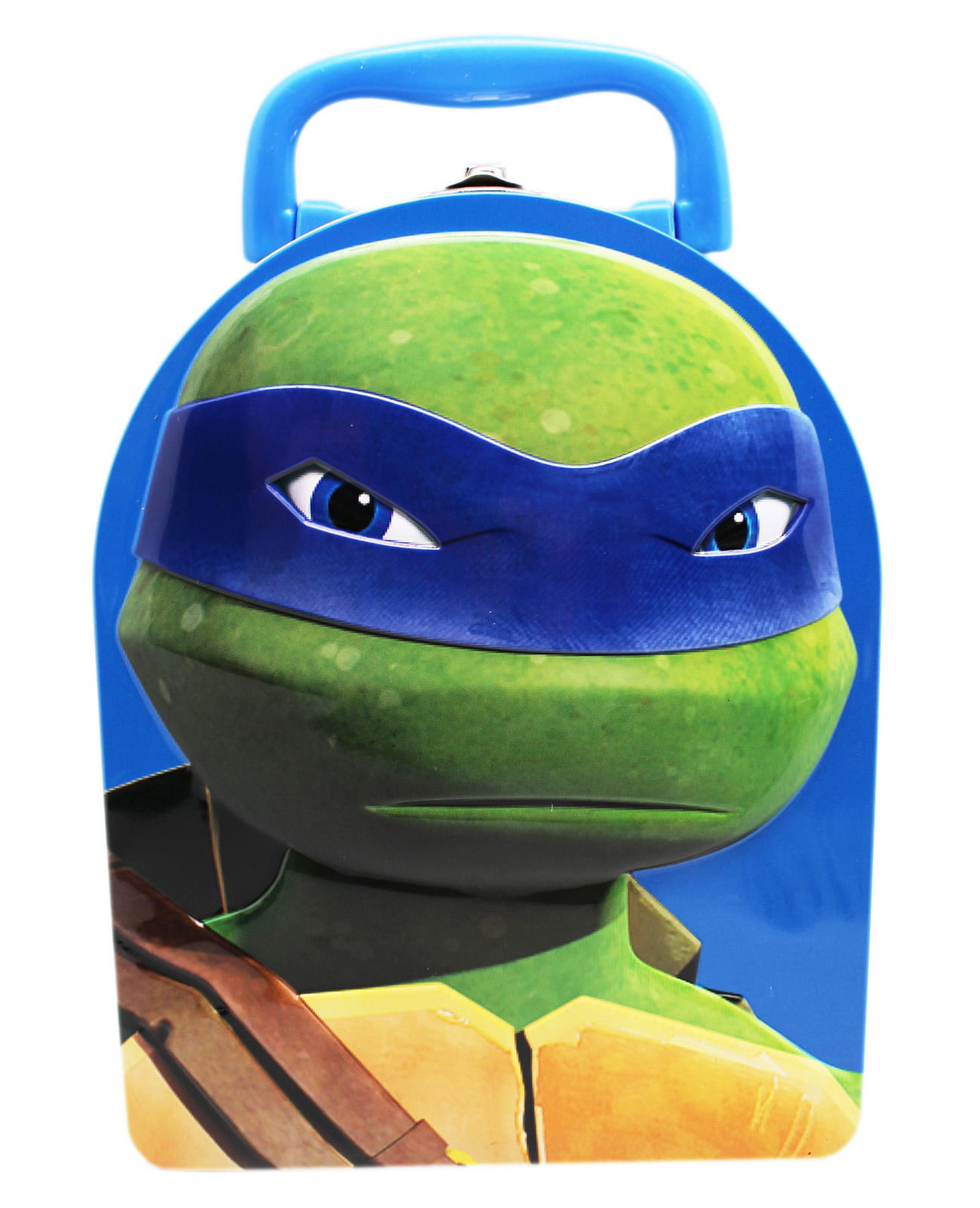 Teenage Mutant Ninja Turtles Tin Metal Lunch Box Kids Storage Gift Bag Blue NEW 