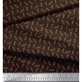 thumbnail image 3 of Soimoi Brown Viscose Chiffon Fabric Leaves Leaves Print Fabric by the Yard 42 Inch Wide, 3 of 3