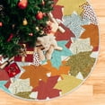 thumbnail image 5 of Fall Autumn Maple Leaves Christmas Tree Skirt Decorations Pumpkin Thankful Grateful Thanksgiving Day Xmas Tree Mat 36 inch for Holiday Party Supplies Rustic Mini Christmas Tree Skirt, 5 of 6