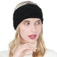 thumbnail image 2 of MSJUHEG Warm Headbands Winter,Crochet Headbands,Fleece Headbands,Ear Warmer Headband,Knit Headband,Turban Shower Head Towel with Dry Hair Hat for Shower Black One Size, 2 of 4