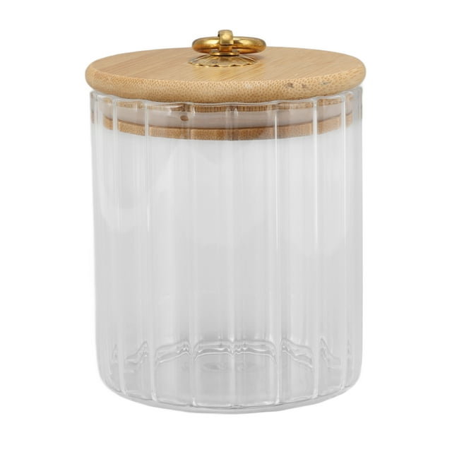 Uadme Récipient de Stockage des Aliments Pot de Stockage des Aliments Pot de Conserve en Verre Transparent Résistant à L'humidité avec Couvercle Sculpté pour Thé, Café, Sucre, Fruits Secs(500ML)