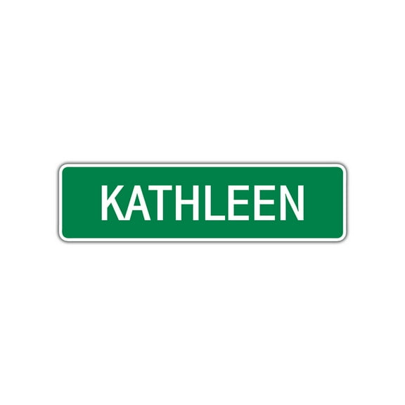 Kathleen Girls Children Name Letter Printed Plaque Indoor Outdoor Unique Decoration Label Wall Novelty Aluminum Metal Sign 4"x13.5"