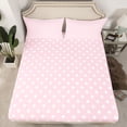 thumbnail image 2 of Feelyou Girl Pink Abstract Twin Sheet Sets, Simple Fashion Polkadot Bedding, 3 Pieces, 2 of 7