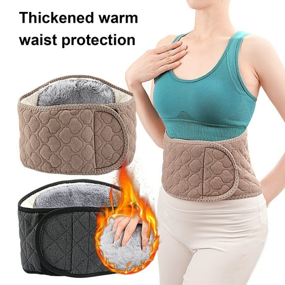 Winter Waist Warmer Adjustable 3 Layers Thick Cold Weather Men Women Thermal Plush Waist Back Brace Lumbar Support Belt Waistband Abdominal Protector Wrap