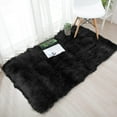 thumbnail image 3 of Bathroom Rugs Wool Imitation Sheepskin Rugs Faux Non Slip Bedroom Carpet Mats Gray, 3 of 9
