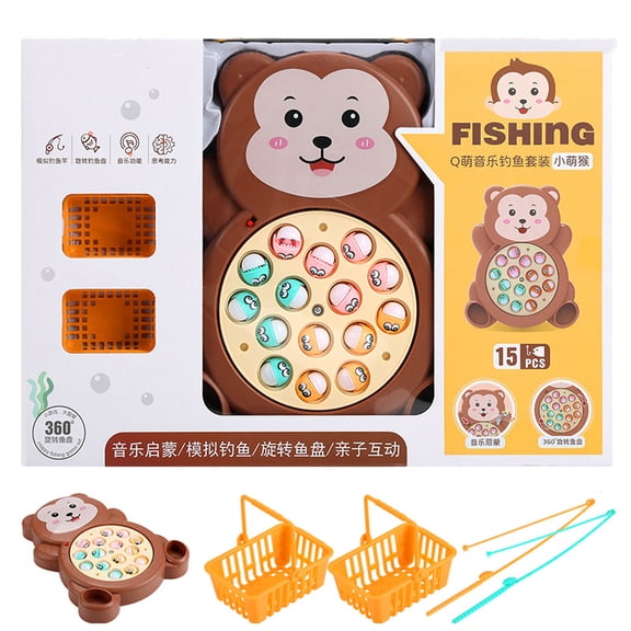 Esaierr Toddler Kids Penguin Fishing Toys 3-9Y Fishing Game Set Motorized Rotating with Music Animal Modeling Boys Girls Educational Toys