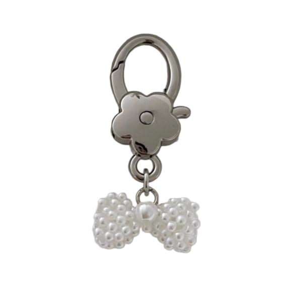 Pearl Bowknot Flower Charm Keychains Sweet Cool Pendant Keyring Decoration