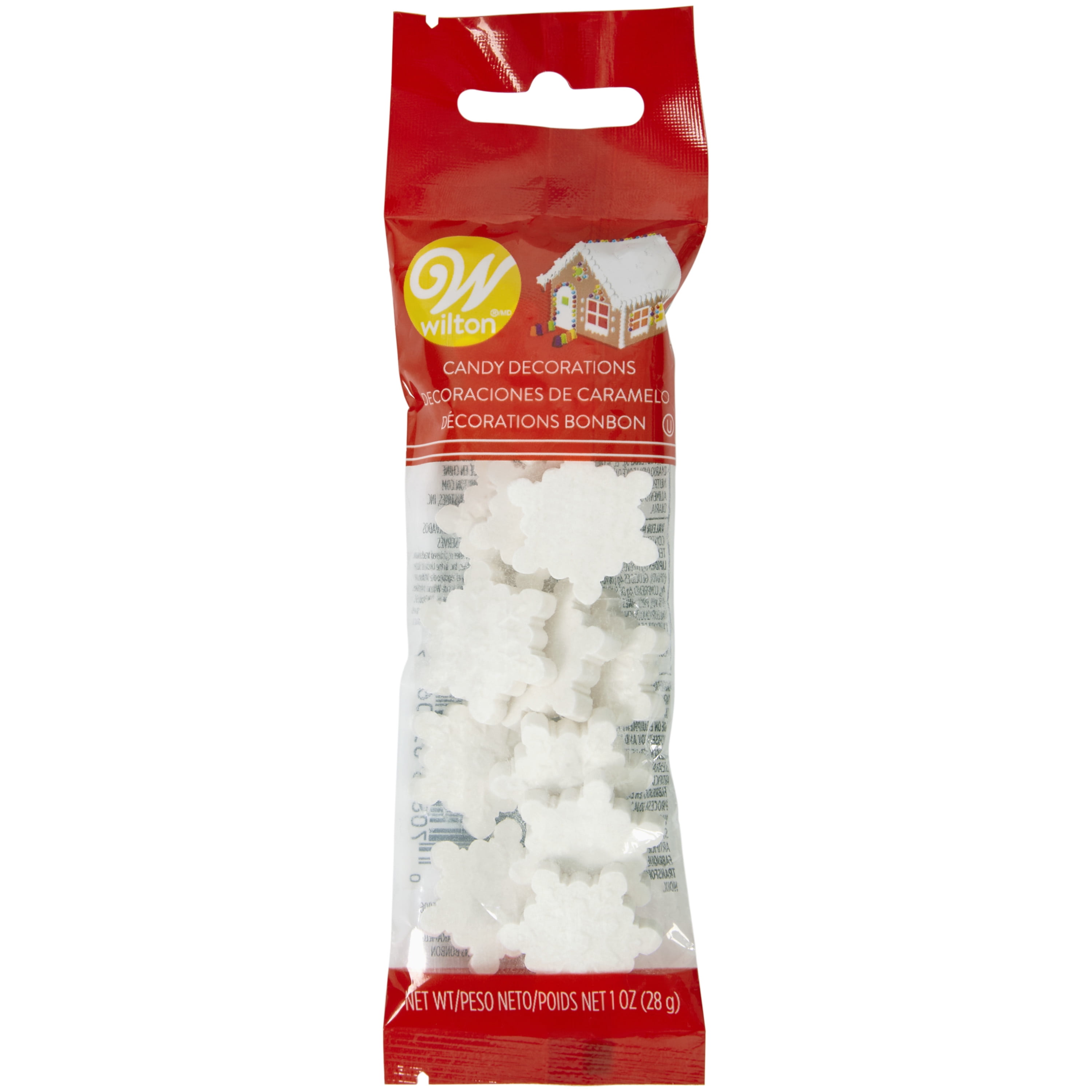 Wilton Gingerbread House Snowflake Candy Decorations, 1 oz