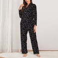 thumbnail image 2 of Fotbe Cool Skull Love Conjunto de Pijama de Manga Larga para Mujer con Estampado, Ropa de Dormir de 2 Piezas, Conjunto de Casa Suave y Cómodo con Bolsillos-X-Large, 2 of 7