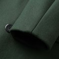 thumbnail image 4 of Men's Maxi Overcoat Double Breasted Notched Lapel Neck Coats Heavyweight Windproof Long Winter Formal Coats Olive Green 3XL, 4 of 4