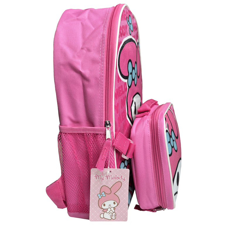 hello kitty melody backpack My for School Bundle w/ 16" Deluxe Bookbag for Girls | Large Durable School Bag w/ 3D Ears Plus Water Bottle, Stickers, More Perfect my melody backpack for daily adventures! My Melody 16" Chenille Plush