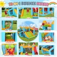 thumbnail image 3 of Veeboto Bounce House with 450W Blower, Featuring a Bounce Area, Tall Slide, Soccer Goal, Basketball Hoop, Snack Bar, Punching Ball, and Obstacle. Indoor/Outdoor Bounce castle for Kids Aged 3-12, 3 of 11