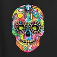 thumbnail image 5 of Wild Bobby Dean Russo Colorful Sugar Skull Streetwear Women Racerback Tank Top, Black, Small, 5 of 5