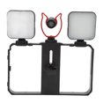 thumbnail image 1 of Smartphone Video Rig Kit, Aluminum ABS Non Slip Phone Cage Rig Kit with Fill Light for Media Interviews, 1 of 8