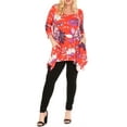 thumbnail image 2 of White Mark Women's Plus Size Floral Scoop Neck Tunic Top, 2 of 5