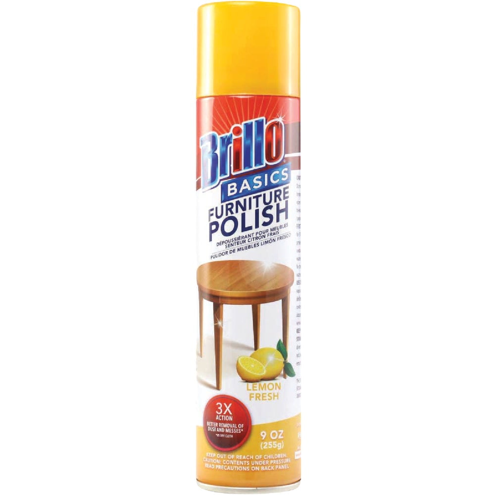 12PACK Brillo Basics 9 Oz. Aerosol Lemon Furniture Polish