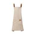 thumbnail image 1 of Delantal de jardinería, delantal de chef, delantal de repostería, delantal de cocina ajustable e impermeable con bolsillos, color sólido, delantal de lona protectora., 1 of 8