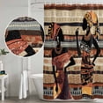 thumbnail image 5 of African Women Shower Curtain, Waterproof Shower Curtains for Bathroom, Black Boho Tradition Ethnic Southwest Washable Fabric Bathtub Curtain Set Bath Decor with 12 Hooks 72"x78", 5 of 8