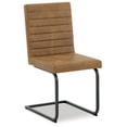 thumbnail image 3 of Signature Design by Ashley Strumford Modern Faux Leather Dining Upholstered Side Chair, Set of 2, Light Brown & Black, 3 of 5