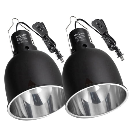 ECOSUB Reptile Light Fixture, 5.5 Inch Deep Dome Lamp Cap, Optical Reflection Cover 2 Pack