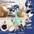 thumbnail image 4 of SolarSoda Portable High Chair with Wheels, Foldable Travel High Chair for Babies Toddlers, Blue, 4 of 12