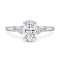 thumbnail image 2 of ESTE ORIGIN 2.5CT Oval Moissanite Trilogy Engagement Ring in 18K White Gold Wedding Band for Women US 10, 2 of 7