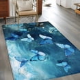 thumbnail image 3 of Rectangle Area Rug 4x6ft, Ocean Butterfly Nature Coastal Hawaii Non-Shedding Washable Area Rug, Summer Sea Wave Beach Non Slip Low-Profile Rugs for Living Room, Bedroom Dining Room, 3 of 9