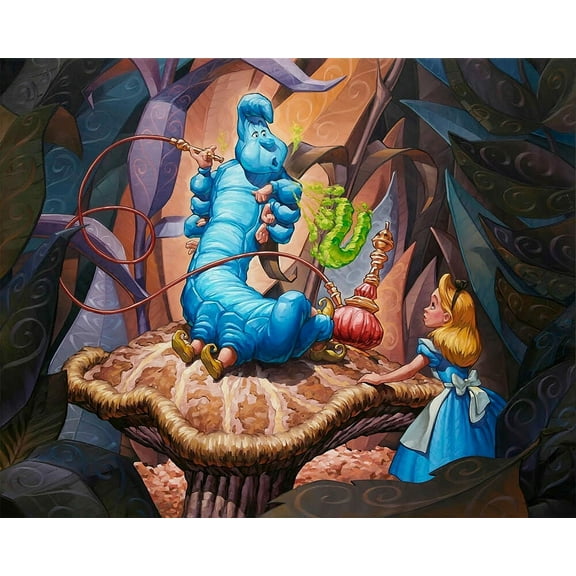 Alice In Wonderland and Absolem the Caterpillar - CANVAS OR PRINT WALL ART