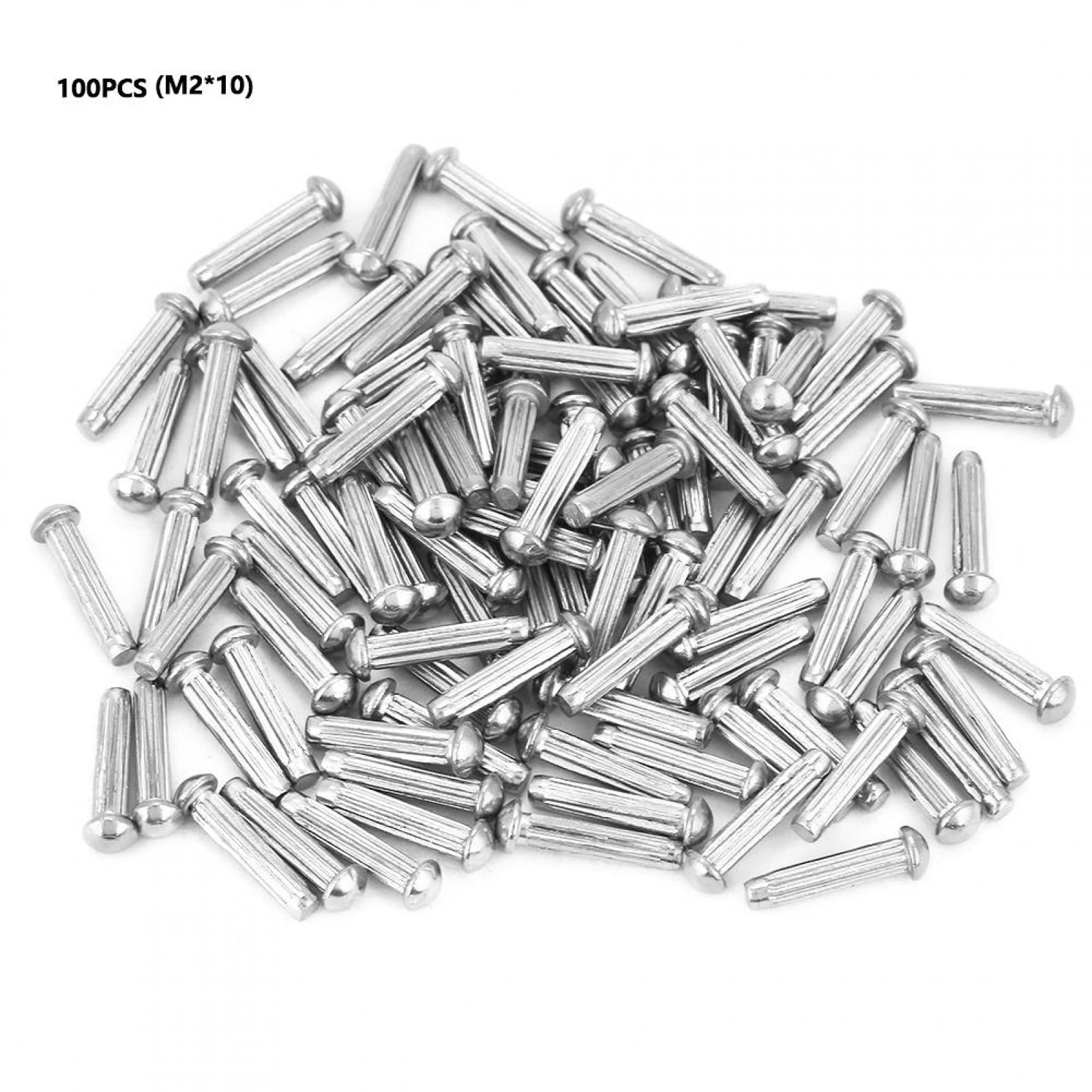 100pc/set M4*12 Stainless Steel Round Head Knurled Shank Rivets Hardware Tool 