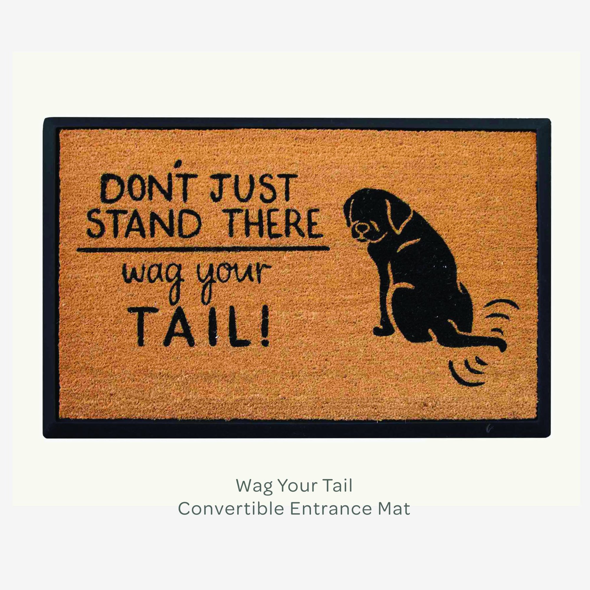 4 Cats & Dogs: Convertible 27 x 39" Entrance Mat, Wag Your Tail (Includes Rectangle Core & Frame)
