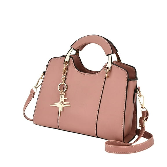 Otqutp Leather Tote Bag Women Shoulder Bag College Tote Leather Handbag Work Tote Bag Purse for Casual Traveling Hiking(Pink,One Size)