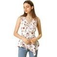 thumbnail image 1 of INSPIRE CHIC Hauts d'Été pour Femmes Sans Manches à Encolure en V Portefeuille à Taille Nouée, 1 of 6