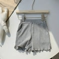 thumbnail image 2 of Annhoo Toddler Girls Knitted Shorts Cute Solid Ruffled Trim Ribbed Shorts Summer Casual Elastic Waisted Bottom Shorts, 2 of 6