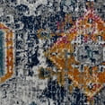 thumbnail image 5 of Luxee Designs Montana 3x8 Runner Area Rug, Durable Low - Pile Geometric Pattern Indoor Rugs for Living Room, Bedroom, Kitchen, Office, High Traffic Area - Blue/Orange, 5 of 10