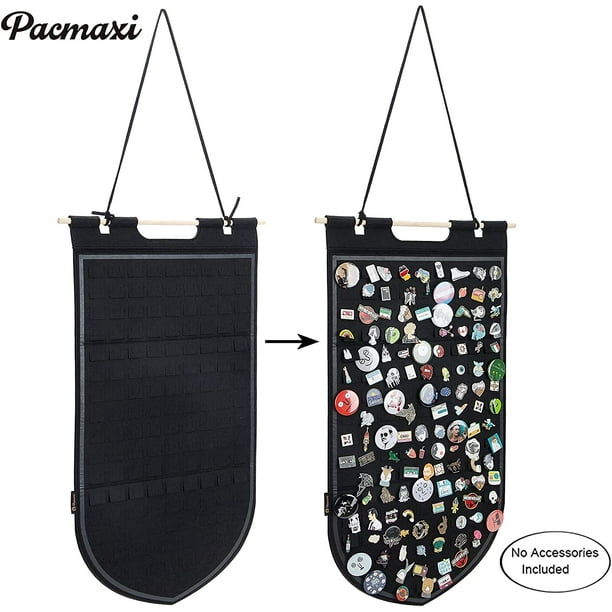 Hanging Brooch Pin Storage Organizer, Pin Wall Display Banner for Display  Pins, Buttons and Lapel Collections, Brooch Pin Collection Storage Holder  Holds Up to 141 Pins.(black) 