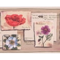 thumbnail image 1 of Rouge Bleu Pourpre Fleurs Vintage Papier Peint Frontière Retro Design, Rouleau 15' x 6.75'', 1 of 3