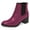 Fuchsia, variant on YDN Women Classic Round Closed Toe Mid Block Heel Chelsea Boots Elastic Pull On Ankle Booties Comfy Dressy Shoes Size 7 Blue