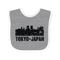 Inktastic Tokyo Japan City Skyline with Grunge Boys or Girls Baby Bib