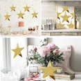 thumbnail image 2 of 50 piezas de confeti de estrella con purpurina recortada de papel para tablón de anuncios, suministros de decoración para fiestas de pared de aula, 15 cm (dorado), 2 of 5
