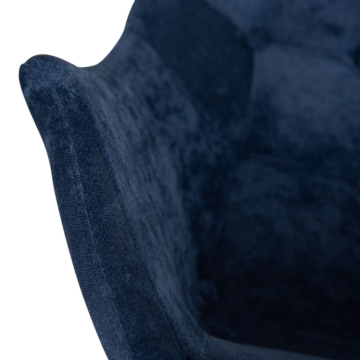 Modern Upholstered Rocking Chair – Small Accent Chair for Nursery, Kids, or Living Room | Nursing Chair with Curved Back & Wood Rocker Legs, Navy Blue