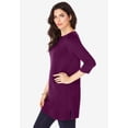 thumbnail image 3 of Roaman's Women's Plus Size Cotton Ultimate Boatneck Tunic With Side Slits, 3 of 6